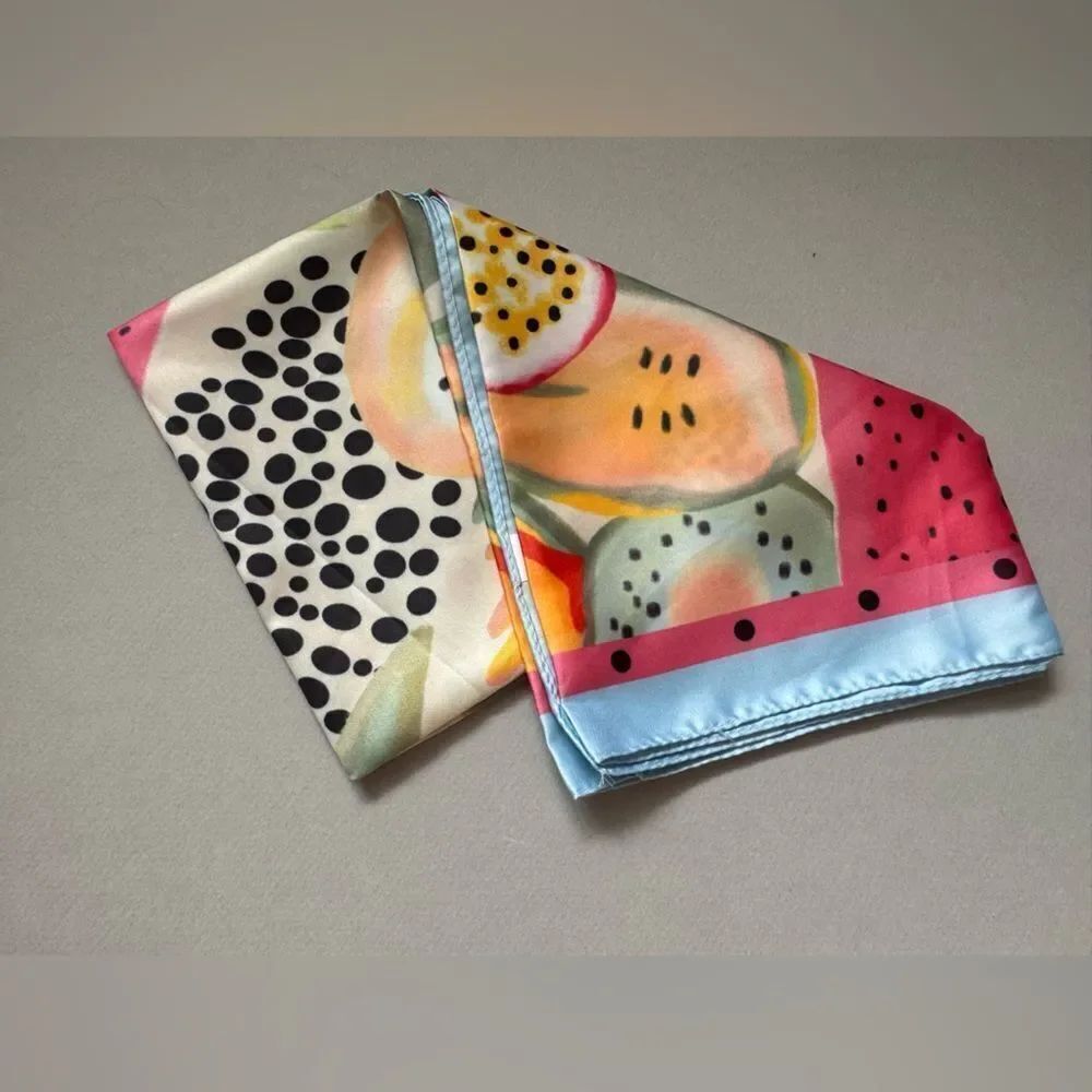 Fruit pattern Multicolor Scarf N1107 - Picture 2 of 2